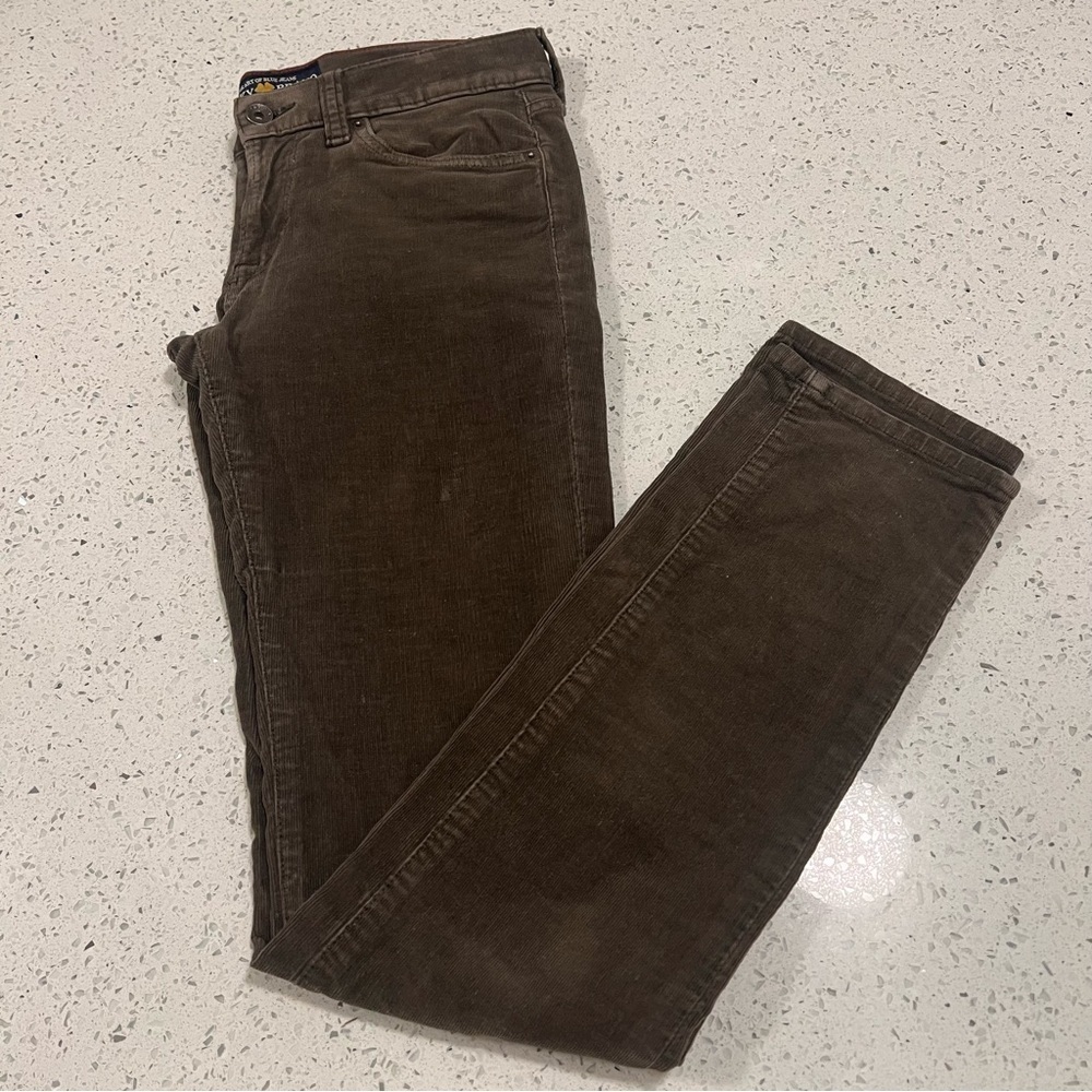 Vintage LUCKY BRAND “Charlie Skinny” Womens Brown Corduroy Pants Size 29